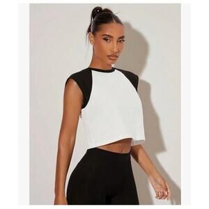 Wild Fable Casual Crew Neck Color Block Sleeveless Crop Tee Shirt Large